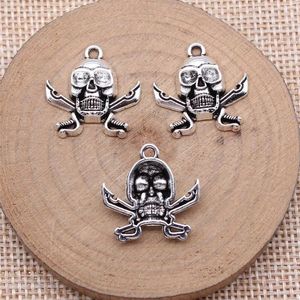 Charms ornamentos pirata crânio para jóias fabricando 20x20mm 10pcs