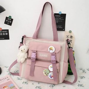 Bolsas de ombro bolsa de lona saco feminino high school estudante bolsa japonesa id grande capacidade