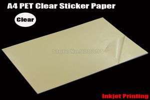 Whole 2016 25pcs A4 Clear Transparent PET Film Adhesive Paper Sticker Paper Waterproof Fit Inkjet Printer cip014908882