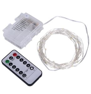 8 Modes Remote Controller String Lights 5M 50LEDs 10M Timer Function Silver Wire Outdoor LED Fairy String Lights Battery Operated 6270540