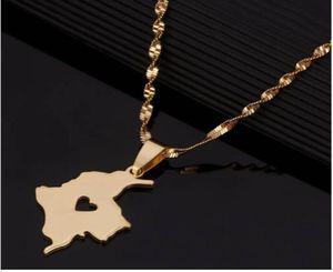 Stainless Steel Colombia Map Pendant Necklace Jewelry Map of Colombian Jewelry8422852