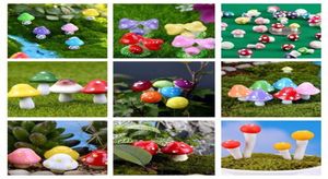 Artificial colorful mini Mushroom fairy garden miniatures gnome moss terrarium decor plastic crafts bonsai home decor for DIY Zakk9368660