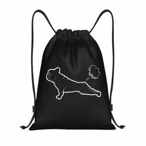 Fransız Bulldog Yoga Drawstring Sırt Çantası Spor Çanta Erkekler İçin Kadın Mağaza Sackpack 417G#