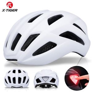 XTIGER Bicycle Helmet Man Women Mountain Bike LED Light Cycling Helmets For Riding Sports Skateboard Scooter 240401