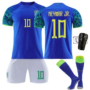 2223 Brasil Away Game Blue 20 Vinicius 10 Neymar No. 18 Jesus Jersey Jersey Set Football Team Kit