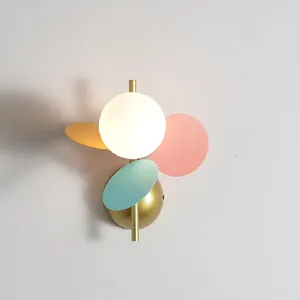 Vägglampa modern macaron led lämnar lätt blommor gren sängplats för hem badrum sovrum inomhus belysning dekor