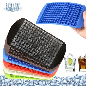 Silicone Ice Tray with 160 Mini Grids for Small Square Ice Cubes Foldable and Portable Ice Mold Maker for Easy Ice Breaking