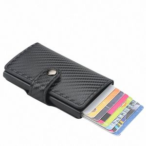 Nya män Kreditkortshållare Herrplånbok CARB FIBER RFID Blockerar läder Bankkort Case Cardholder Protecti Purse For Women i0xf#