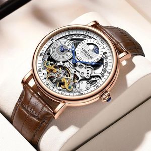 Relógios de pulso relógio mecânico homem automático tamanho enorme tourbillon esqueleto masculino de luxo no relógio de pulso masculino