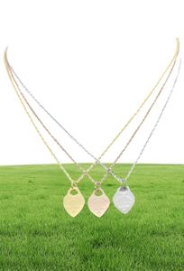 Jewerly Stainless Steel 18K Gold Plated Necklace Short Chain Silver Heart Necklace Pendant Locket Necklaces Chains For Women Coupl9470065