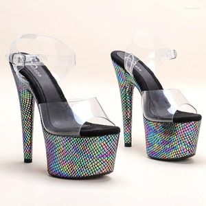 Dansskor Leecabe Designs 17cm Crystal Fancy Pole Sandals Lady Shoe High Heel Platform Dancing