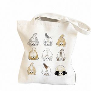 FI Shopper Bag kawaii gatti carini sacchetti per animali sacchetti di tela borse da tote borse per ragazze per ragazze g0m0#