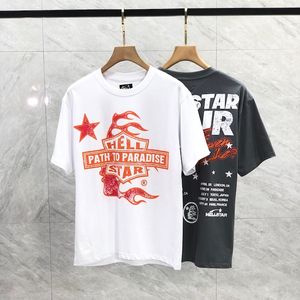 Hellstar Mens Women Designer Letter Printing High Quality T Shirt Man Casual Shirt Luxurys Clothing Street Clothes Tees flera stilar