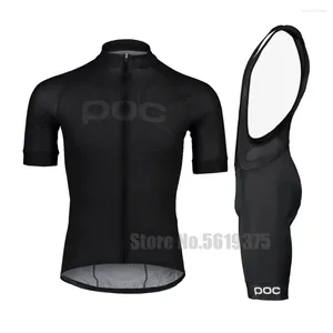 Racing set Black Cycling Jersey Set Breattable High Quality Road Cykel Kort ärm Mtb Wear Clothing Bib Shorts sommar