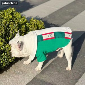Designer Green Dog Polo Shirt Green White Contrast Pet Cat T-shirt Fadou Schnauzer Corgi T-shirt Thin Breattable Dog Clothes XS-3XL