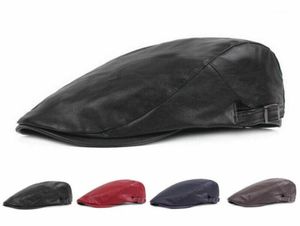 Hirigin British Style Men Classic PU Leather Plaid Gatsby Golf Beret Newsboy Ivy Hat Cap Flat Vintage19922314