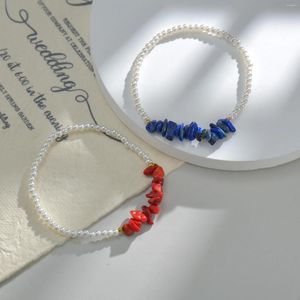 Strand elegante pulseira de cadeia de contas de cor branca para mulheres Link Grands Bracelets à mão Presente de aniversário de joias de aniversário