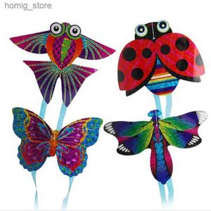 Hot Color Pocket Kite Outdoor Fun Sports Software Kite Flying Flyer Kite Toys Novel e interessanti giocattoli Y240416