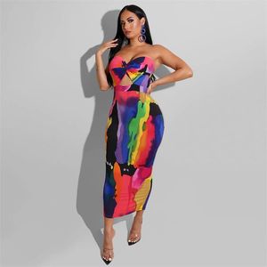 9308 Printed Backless Womens Dress