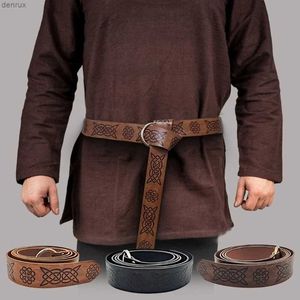 Bel Zincir Kemerler Ortaçağ kabartmalı Viking Vegvisir PU Deri O halka Kemer Retro Rönesans Şövalye Tokes Kemer Deri Bel Belgesi Menl240416