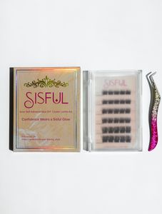 Sisful Siren Bold Polymer Self -Adhesive Lashes Diy D Curl Lash Clasters Glueless Lashes Kit