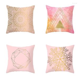 Pillow 45 45cm Pink Geometric Abstract Pillowcase Literary Simple Cover Girl Couple Bedroom Room Home Decoration