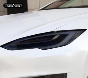 Tesla Model 3 X Y SAÇ FAR TENT Dumanı Siyah Koruyucu Film Koruma Şeffaf TPU Sticker Accessories13639835982225