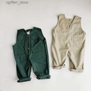 Rompers barn ärmlös lekdräkt baby pojkar sommar jumpsuit koreanska barns kläder