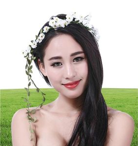 Новая Babysbreath Heards Accessories Wedding White Floral Head Garland Bohemian Beach Head Band Boho Girl Floral Crown3688715