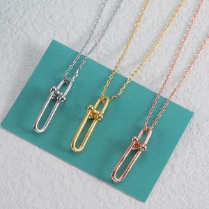 Colar de titânio de personalidade colar de ouro rosa de ouro rosa colar de designer de moda para mulheres jóias de designer de colar de casal