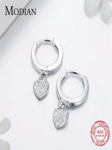 Modian Novo luxo sólido 925 Sterling Silver Hearts Stars Dangle Brincos Moda Jewerly For Women Wedding Earring Gift8663271