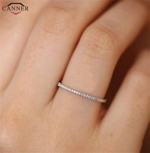 Full Micro Cubic Zirconia Wedding Band Rings for Women Delicate CZ Crystal Ring Jewelry Gift Dainty Thin Finger Rings H406802478