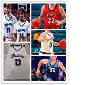 2023 C-USA Bryson Spell Liberty Flames Basketball Jersey JC Shirer Jr. 11 Jonathan Jackson 21 Gabriel McKay 22 Kyle Rode Liberty Jerseys Custom Stitched