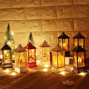 Держатели свечей 2024 светодиодные рождественские хэллоуин Санта -Клаус Снеговик Световой лампа вечер