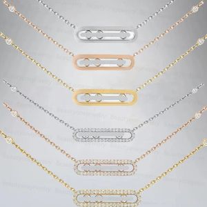 New Designer M Series M Colares de Luxo Jóias de Luxo Mulheres Colar Pingente S925 Prata 18K Gold Gold Rose Geométrico Diamante Deslizando Três Diamante