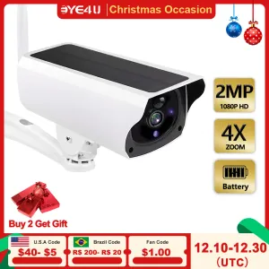 SISTEMA 1080P IP Tullet Camera da proiettile WiFi Pannello solare della batteria esterna CCTV SURVVENZIONE WIRELELS CAM CAM Sicurezza della casa Protezione a due vie Audio