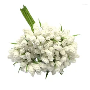 Fiori decorativi 144pcs pistillo stame di fiori in schiuma artificiale per decorazione per feste di nozze fai -da -te bouquet gambo bouquet gambo