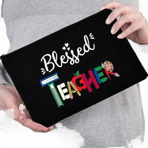 Bled Teacher Portable Travel Organizuj torebkę magazynową żeńska makijaż kosmetyczna torba ołówka torebka najlepsza prezent na zamek błyskawiczny