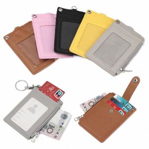 Новый Pu Leather Busin ID -держатель FI Credit Badge держатель автобусных карт покрывать кошелек монеты кошелек с ключом H1NW#