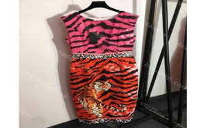 Designer Women Tanks Dress Tiger Stampa Abito da serbatoio a manicotto corto Slizia Slim Plus XK 5A Logo DG Abbigliamento femminile Album A162717194464252