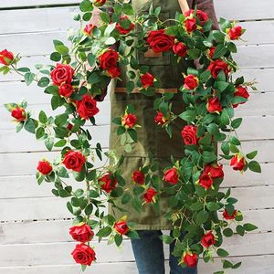 Decorative Flowers 1pcs Garland Of Artificial For Home Decoration Hanging Plants Silk Garden Wall Fence Wedding Birthday 175cm/69in