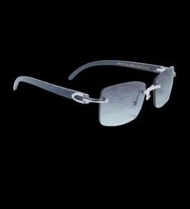 70 Off Online Store Buffalo Horn Solglasögon Rimless Square Xury Designer White Black Buffs Sun Glasses Trendy Eyewear GA370851