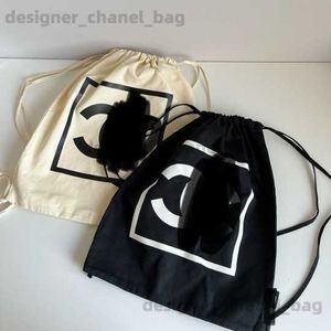 Shoulder Bags Counter Gift Canvas Backpack Large Capacity Letter Backpack Womens Bag Fashion Bags Black and White Single Shoulder Bag T240416