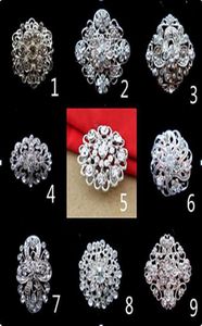 Jewelry Sparkly Silver Plated Clear Rhinestone Crystal Flower Diamante Brooch Bouquet Party Pins5538062