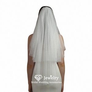 CC Vintage Veils Women Hair Accory Wedding Hairwear Bridal Dr Engagement Headdr Double Layers Ivory Color Veil V315 O6ZQ#