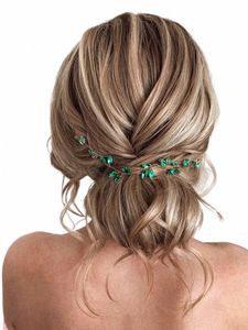 women Rhineste Hair Vine Stylish Hair Jewelry Handmade Prom Hair Ornaments Wedding Bridal Accories for Party Headband f8cc#