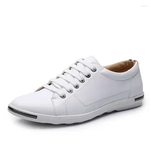 Casual Shoes Fashion Men's Leather 2024 Plus Size 46 Men Simple Designer Breathable Classic Lace-up Sneakers