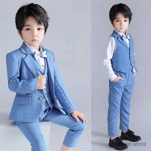 Anzüge Jungen formelle Hochzeitsfeier Smoking Anzug Kinder Blazer Weste Hosen Krawattenfotografie Set Kinderausführungen Zeremonie Kleid Kostüm