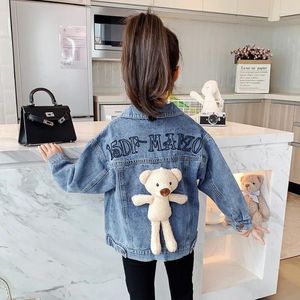 Jackor 2024 Fashion Children's Girls Clothes Denim Cartoon Kids Clothing Jacket Casual Coat 3 4 5 6 7 8 9 10 11 12 Years