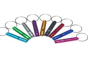 Metal Whistle Keychains Portable Self Defense Keyrings Rings Holder Fashion Car Key Chains Accessories Outdoor Camping Survival MI2586209